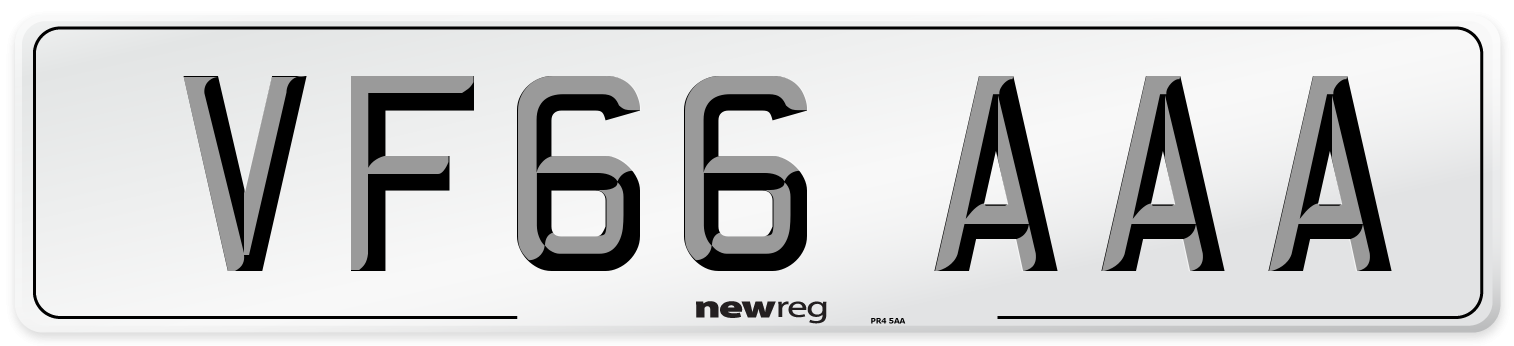 VF66 AAA Number Plate from New Reg